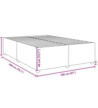 Bettgestell ohne Matratze Dunkelgrau 160x200 cm Stoff