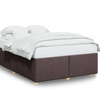Bettgestell ohne Matratze Dunkelbraun 160x200 cm Stoff
