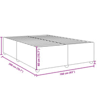 Bettgestell ohne Matratze Dunkelbraun 160x200 cm Stoff