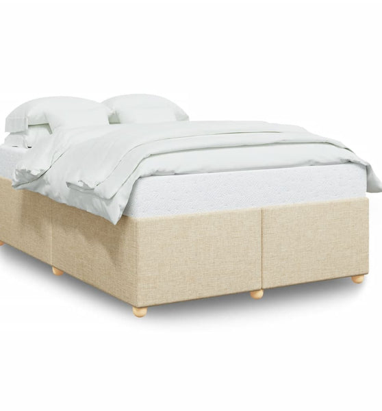 Bettgestell ohne Matratze Creme 160x200 cm Stoff