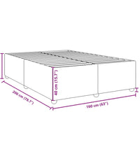 Bettgestell ohne Matratze Creme 160x200 cm Stoff