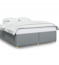 Bettgestell ohne Matratze Hellgrau 180x200 cm Stoff