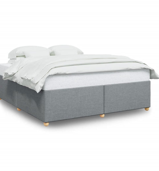 Bettgestell ohne Matratze Hellgrau 180x200 cm Stoff