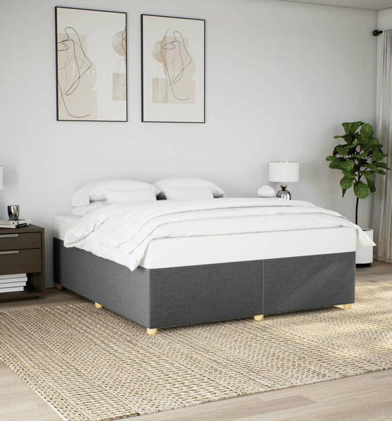 Bettgestell ohne Matratze Dunkelgrau 180x200 cm Stoff