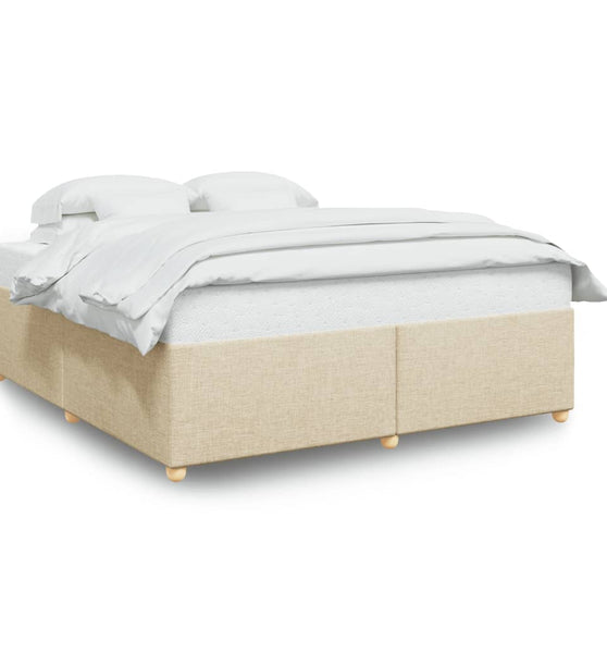 Bettgestell ohne Matratze Creme 180x200 cm Stoff