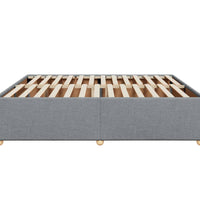 Bettgestell ohne Matratze Hellgrau 200x200 cm Stoff