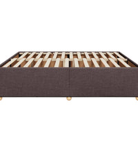 Bettgestell ohne Matratze Dunkelbraun 200x200 cm Stoff