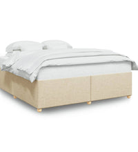 Bettgestell ohne Matratze Creme 200x200 cm Stoff
