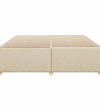 Bettgestell ohne Matratze Creme 200x200 cm Stoff