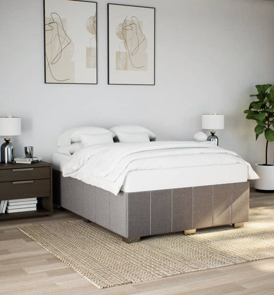 Bettgestell ohne Matratze Taupe 140x190 cm Stoff