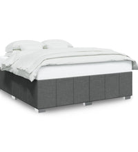 Bettgestell ohne Matratze Dunkelgrau 200x200 cm Stoff