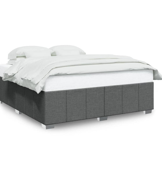 Bettgestell ohne Matratze Dunkelgrau 200x200 cm Stoff