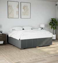 Bettgestell ohne Matratze Dunkelgrau 200x200 cm Stoff