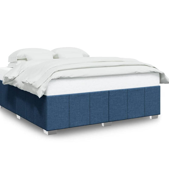 Bettgestell ohne Matratze Blau 200x200 cm Stoff