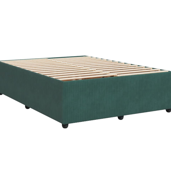 Bettgestell ohne Matratze Dunkelgrün 140x190 cm Samt