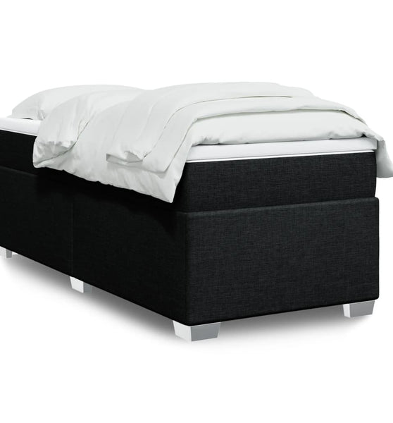 Boxspringbett mit Matratze Schwarz 80x200 cm Stoff
