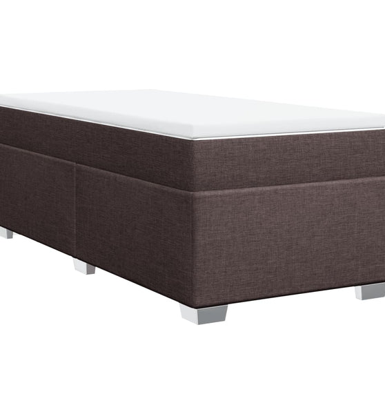 Boxspringbett mit Matratze Dunkelbraun 80x200 cm Stoff