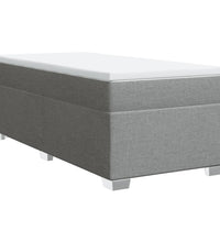 Boxspringbett mit Matratze Hellgrau 90x190 cm Stoff