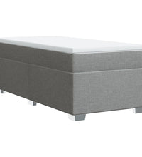 Boxspringbett mit Matratze Hellgrau 90x190 cm Stoff