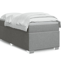 Boxspringbett mit Matratze Hellgrau 90x190 cm Stoff