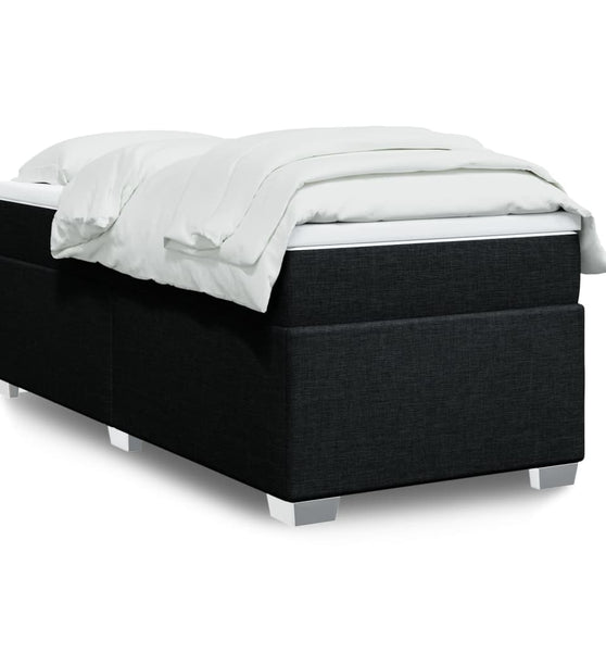 Boxspringbett mit Matratze Schwarz 90x190 cm Stoff
