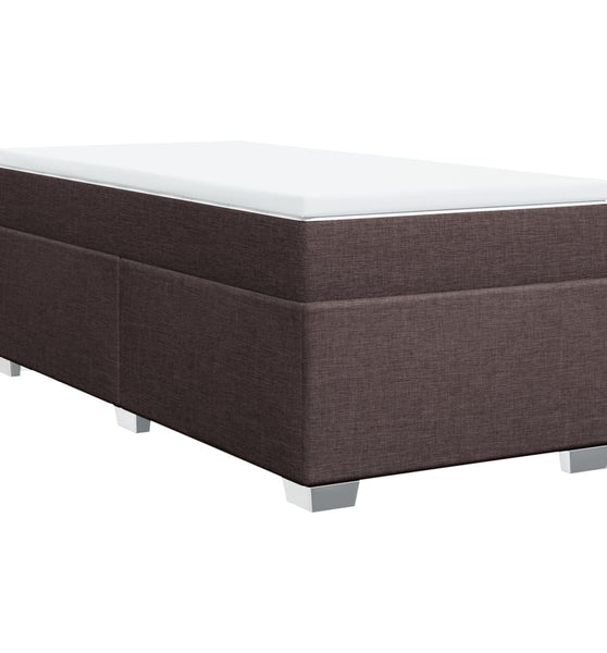 Boxspringbett mit Matratze Dunkelbraun 90x190 cm Stoff