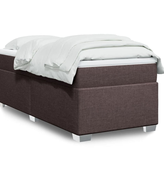Boxspringbett mit Matratze Dunkelbraun 90x190 cm Stoff