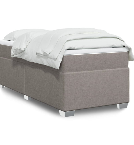 Boxspringbett mit Matratze Taupe 90x190 cm Stoff