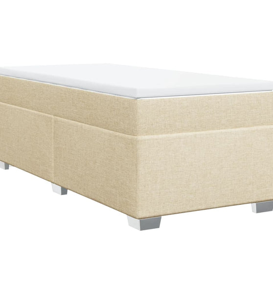 Boxspringbett mit Matratze Creme 90x190 cm Stoff