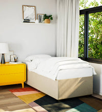 Boxspringbett mit Matratze Creme 90x190 cm Stoff