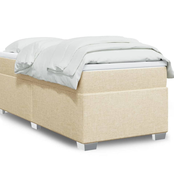 Boxspringbett mit Matratze Creme 90x190 cm Stoff