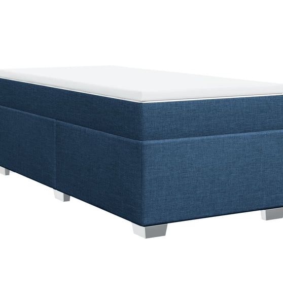 Boxspringbett mit Matratze Blau 90x190 cm Stoff