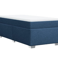 Boxspringbett mit Matratze Blau 90x190 cm Stoff
