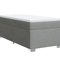 Boxspringbett mit Matratze Hellgrau 90x200 cm Stoff