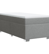 Boxspringbett mit Matratze Hellgrau 90x200 cm Stoff