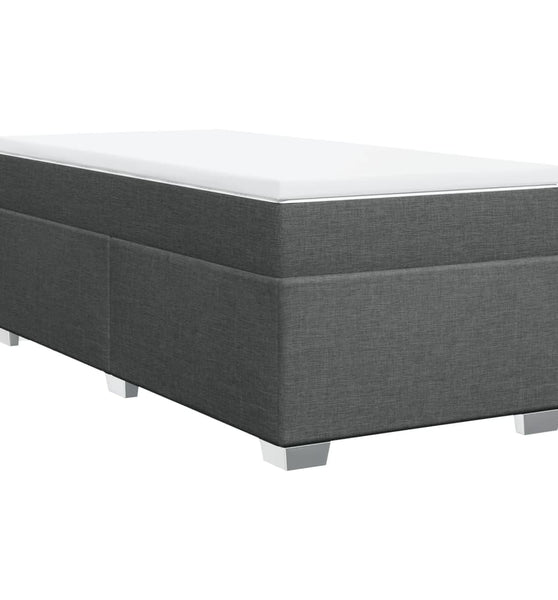 Boxspringbett mit Matratze Dunkelgrau 90x200 cm Stoff