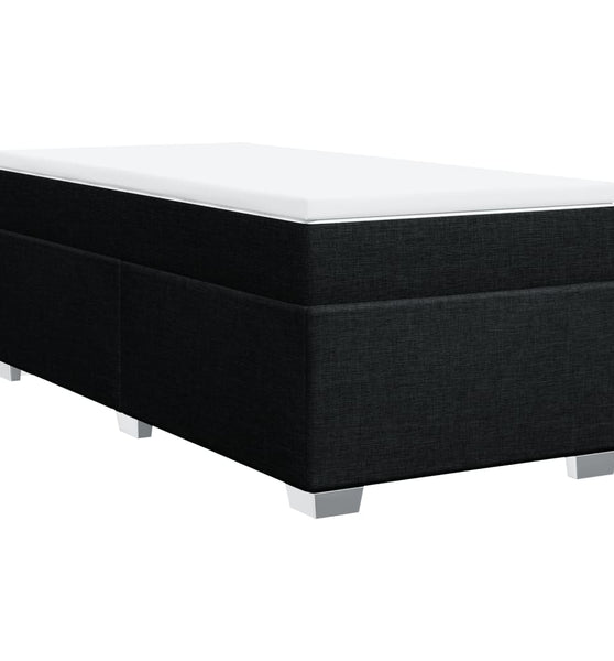 Boxspringbett mit Matratze Schwarz 90x200 cm Stoff