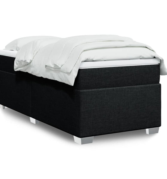 Boxspringbett mit Matratze Schwarz 90x200 cm Stoff