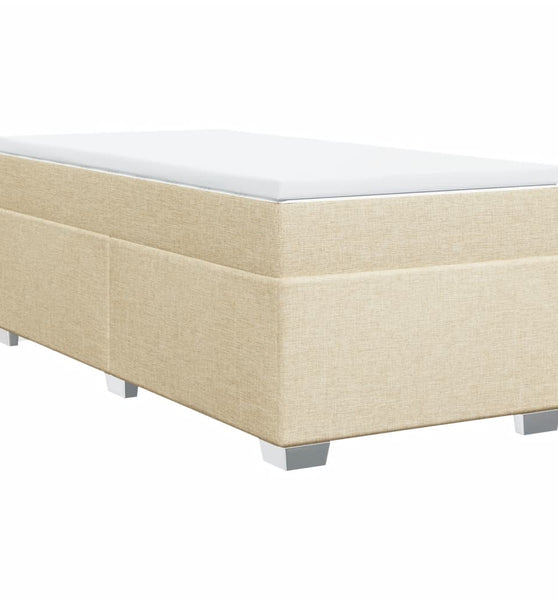 Boxspringbett mit Matratze Creme 90x200 cm Stoff