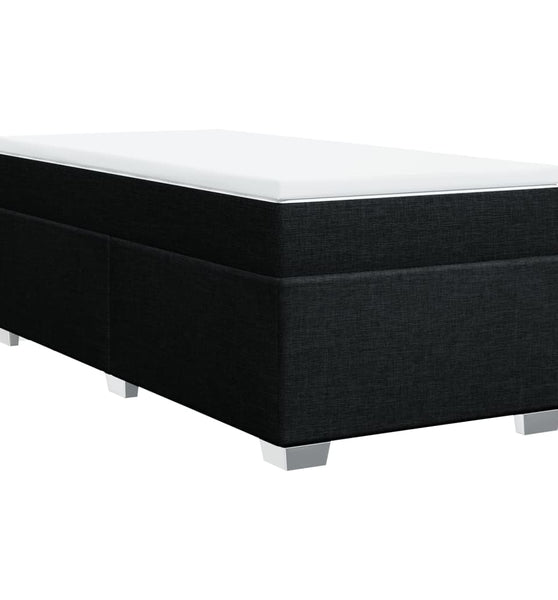 Boxspringbett mit Matratze Schwarz 100x200 cm Stoff