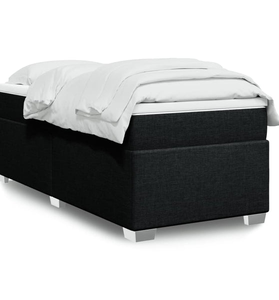 Boxspringbett mit Matratze Schwarz 100x200 cm Stoff