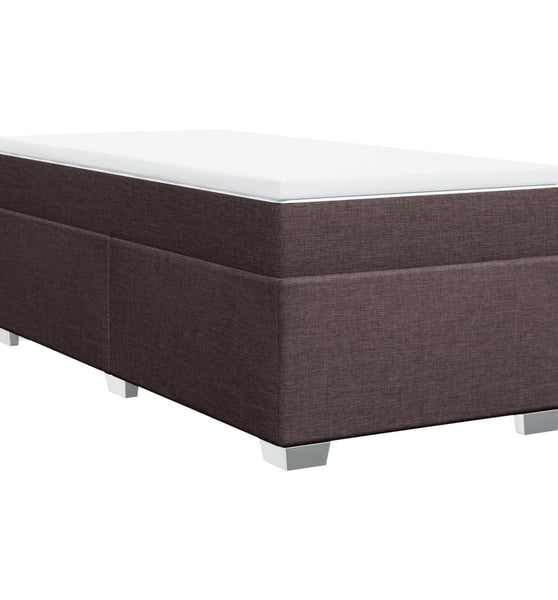 Boxspringbett mit Matratze Dunkelbraun 100x200 cm Stoff