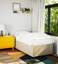 Boxspringbett mit Matratze Creme 100x200 cm Stoff