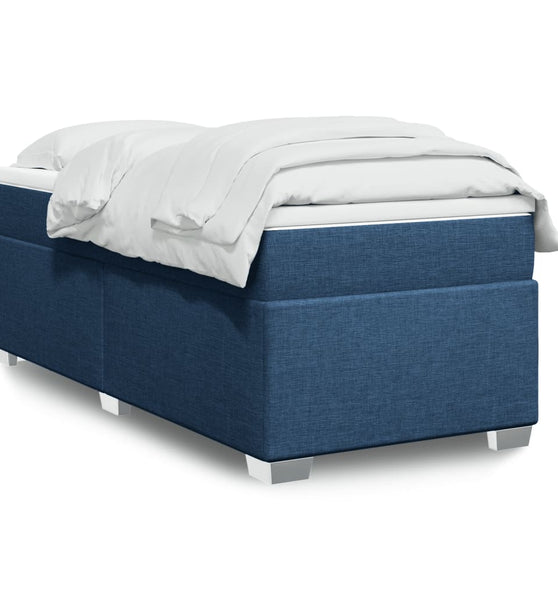 Boxspringbett mit Matratze Blau 100x200 cm Stoff