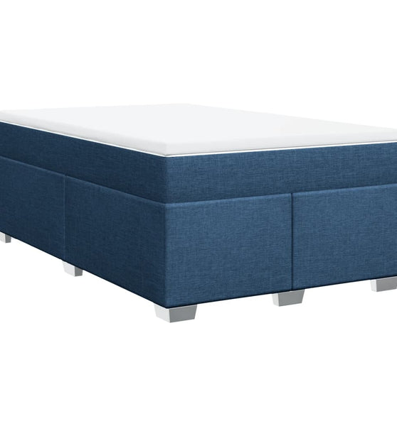 Boxspringbett mit Matratze Blau 120x190 cm Stoff