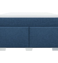 Boxspringbett mit Matratze Blau 120x190 cm Stoff
