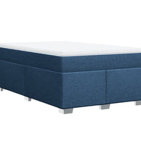 Boxspringbett mit Matratze Blau 120x190 cm Stoff