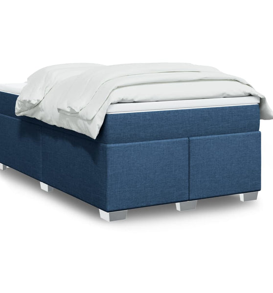 Boxspringbett mit Matratze Blau 120x190 cm Stoff