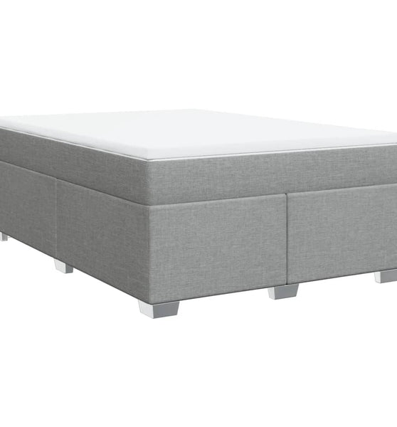 Boxspringbett mit Matratze Hellgrau 140x200 cm Stoff