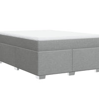 Boxspringbett mit Matratze Hellgrau 140x200 cm Stoff